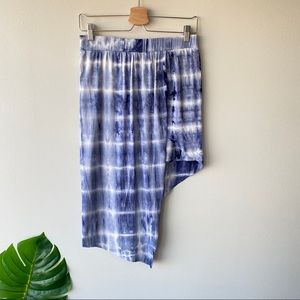 Charlotte Russe Tie Dye Skirt Asymmetrical Hem Blue Size Large